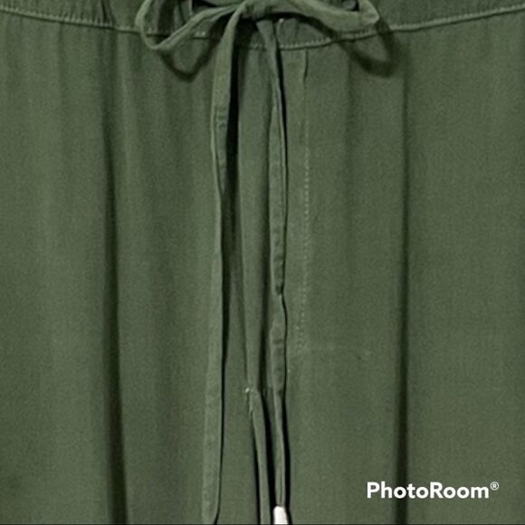 Splendid dusty olive pockets elastic legs Rayon Voile Jogger Pant - Picture 2 of 8